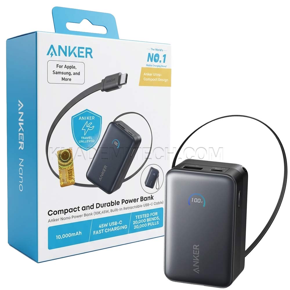 پاوربانک انکر مدل ANKER A1638H11 45W 10000mAh مشکی