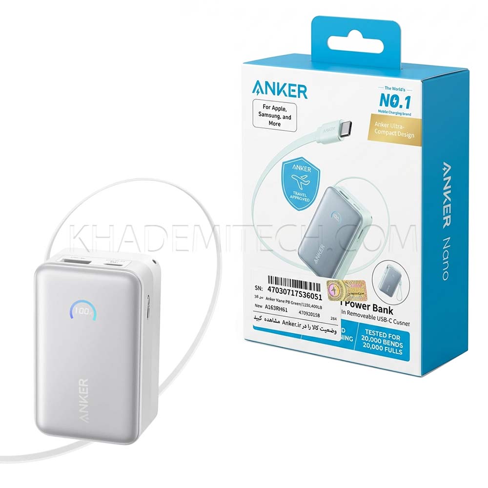 پاوربانک انکر مدل ANKER A1638H11 45W 10000mAh سفید