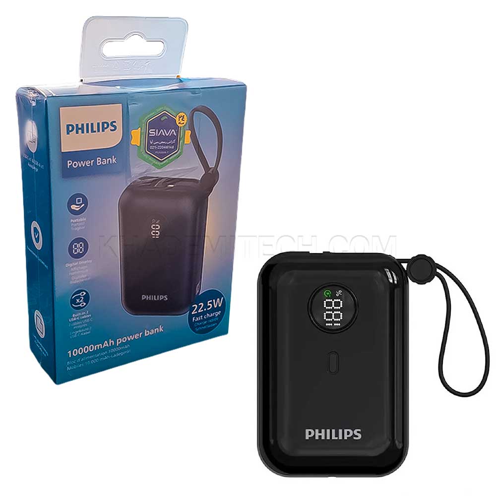 پاوربانک فیلیپس مدل PHILIPS DLP2228CB 10000mAh 22.5W مشکی