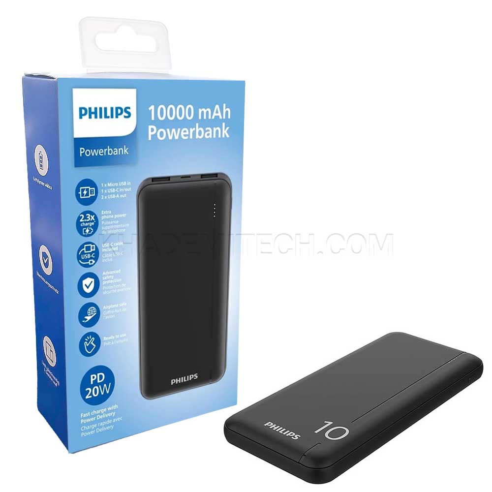 پاوربانک فیلیپس مدل PHILIPS DLP1812PB 10000mAh 20W مشکی