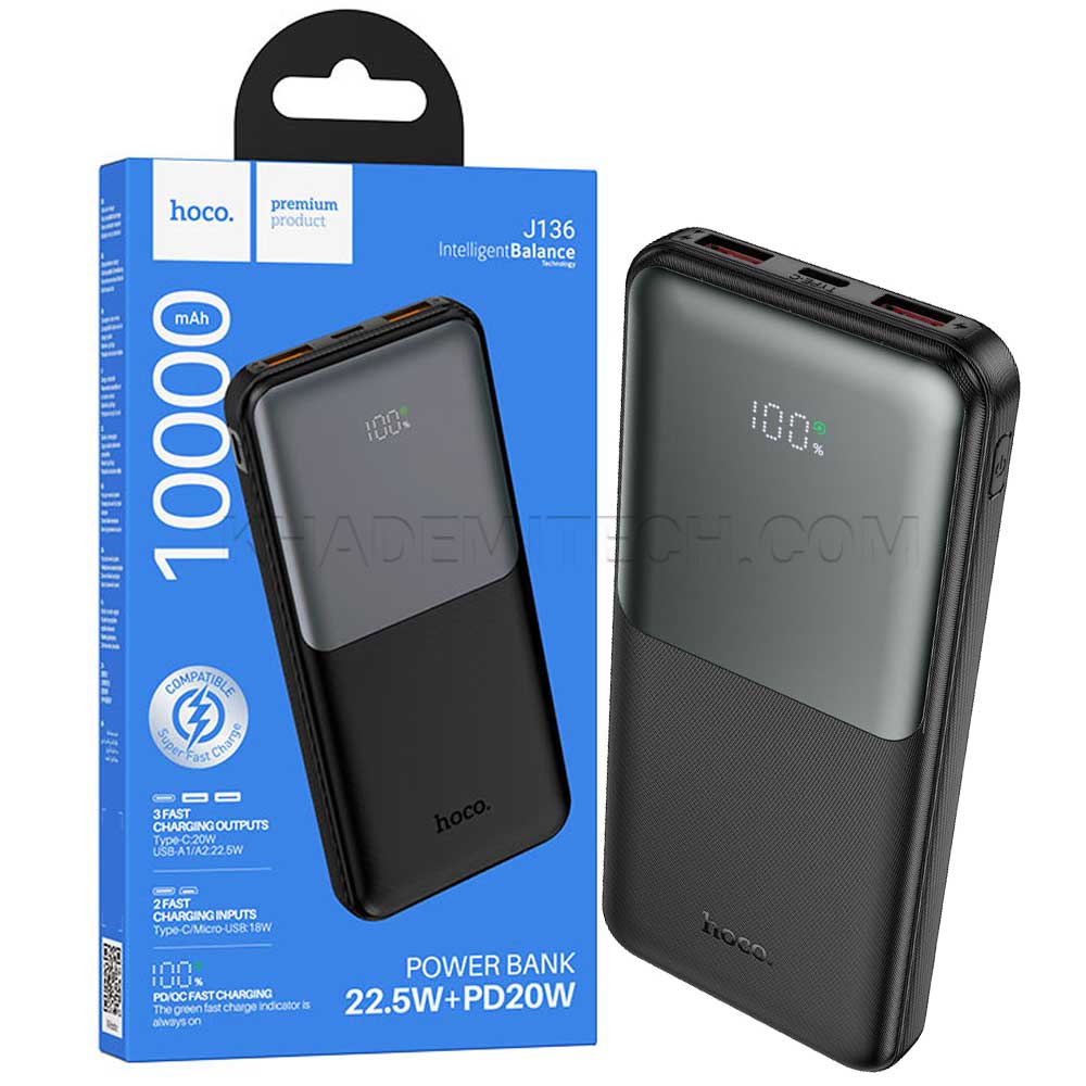 پاوربانک هوکو مدل HOCO J136 10000mAh 22.5W مشکی