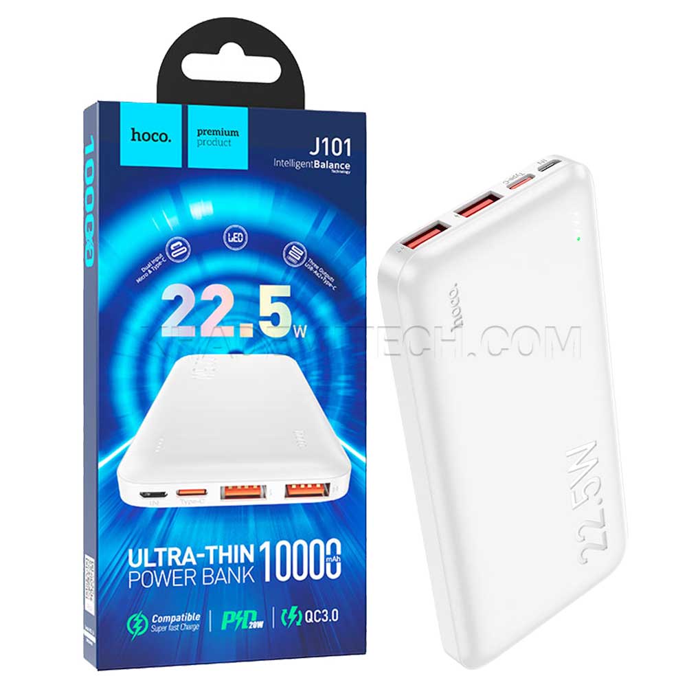 پاوربانک هوکو مدل HOCO J101 10000mAh 22.5W سفید
