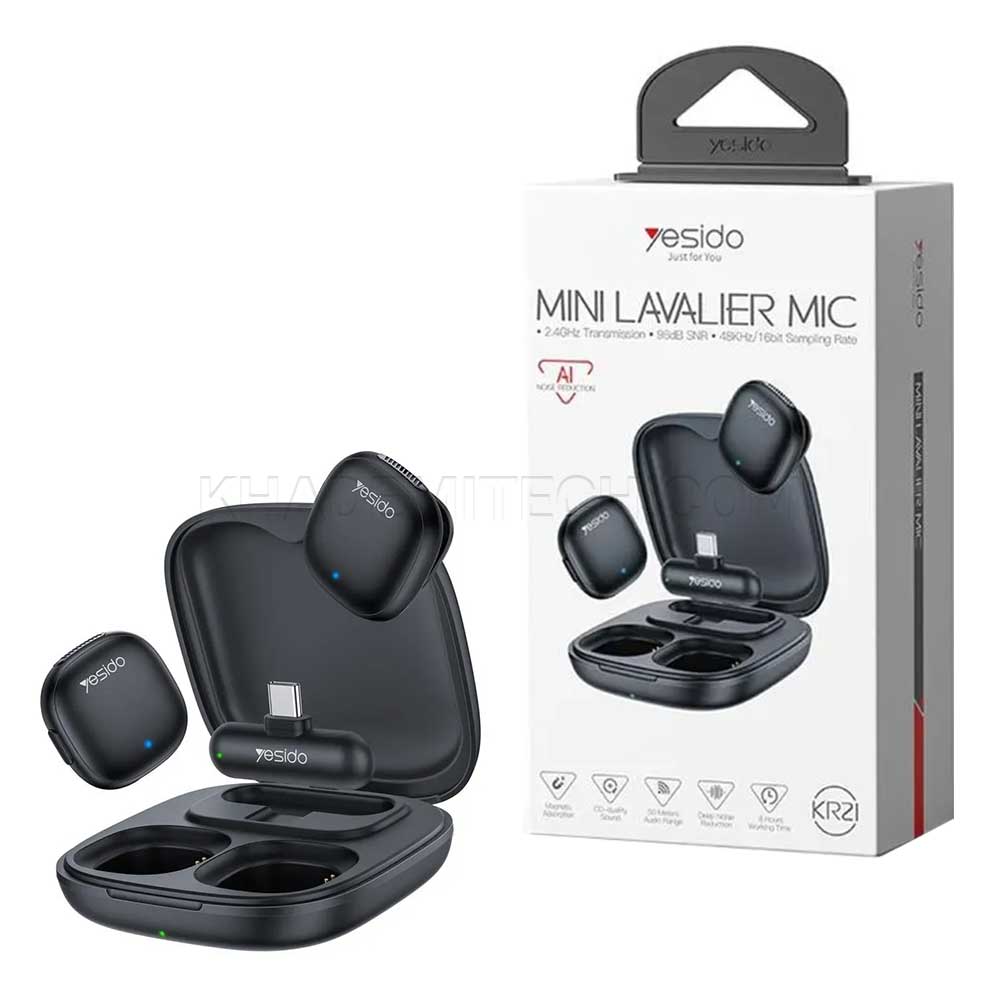 میکروفون تولید محتوا یسیدو مدل YESIDO KR21 MINI LAVALIER MIC